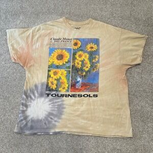 Philcos Claude Monet Sunflowers Tie Dye Graphic T Shirt size XL